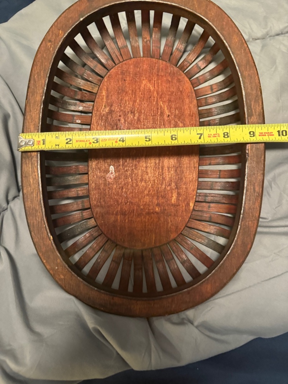 Wooden Decorative Oval Basket - Warm Mahogany Tone - Picture 8 of 8